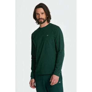 PÓLÓ GANT REG SHIELD LS T-SHIRT TARTAN GREEN kép