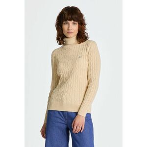 GARBÓ GANT STRETCH COTTON CABLE TURTLENECK LINEN kép