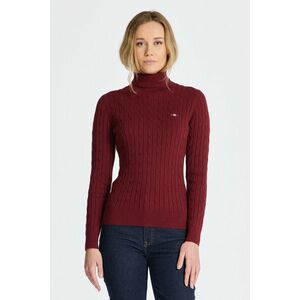 GARBÓ GANT STRETCH COTTON CABLE TURTLENECK PLUMPED RED kép