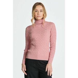 GARBÓ GANT STRETCH COTTON CABLE TURTLENECK CALIFORNIA PINK MELANGE kép