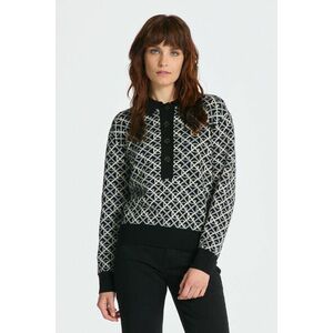 PULÓVER GANT G PATTERN JAQUARD KNIT POLO EBONY BLACK kép