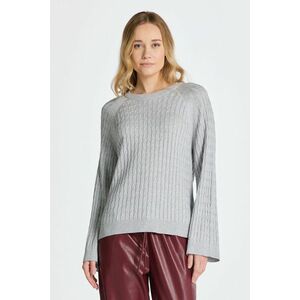 PULÓVER GANT CABLE KNIT C-NECK LIGHT GREY MELANGE kép