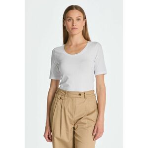 PÓLÓ GANT SLIM COT/ELA SS SCOOP NECK TOP WHITE kép