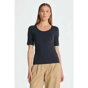 PÓLÓ GANT SLIM COT/ELA SS SCOOP NECK TOP EVENING BLUE kép