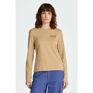 PÓLÓ GANT REG LOGO LS T-SHIRT DARK KHAKI kép