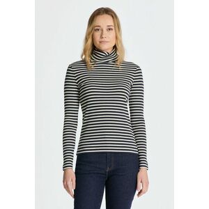 GARBÓ GANT SLIM STRIPED RIBBED TURTLENECK EVENING BLUE kép