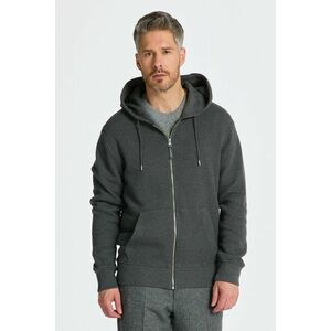 MELEGÍTŐ FELSŐ GANT WAFFLE TEXTURE ZIP HOODIE ANTRACIT MELANGE kép