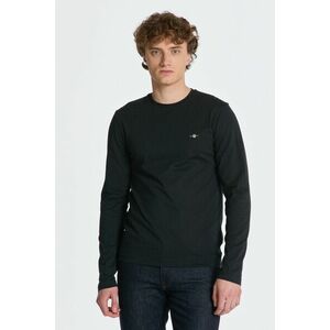 PÓLÓ GANT SLIM SHIELD LS T-SHIRT BLACK kép