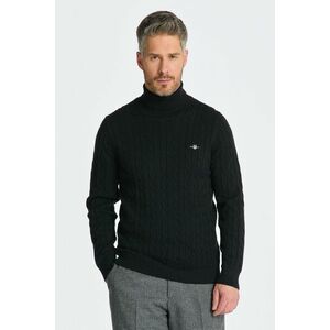 GARBÓ GANT COTTON CABLE TURTLE NECK BLACK kép