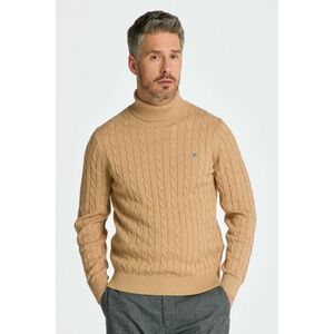 GARBÓ GANT COTTON CABLE TURTLE NECK KHAKI MEL kép