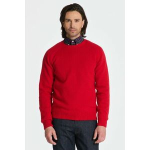 PULÓVER GANT SADDLE SHOULDER WOOL C-NECK RICH RED kép