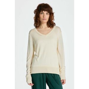 PULÓVER GANT FINE KNIT V-NECK CREAM kép