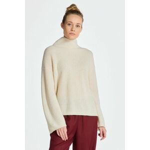 PULÓVER GANT WOOL RIBBED STAND COLLAR CREAM kép