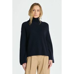 PULÓVER GANT WOOL RIBBED STAND COLLAR EVENING BLUE kép