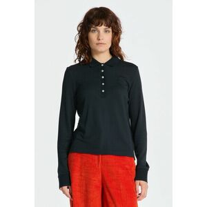 PÓLÓ GANT REG DETAIL COLLARED LS POLO PIQUE BLACK kép