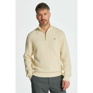 PULÓVER GANT COTTON TEXTURE HALFZIP CREAM kép