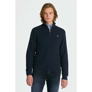 PULÓVER GANT COTTON TEXTURE HALFZIP EVENING BLUE kép