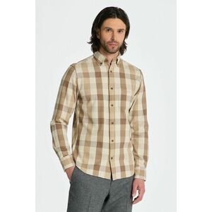 ING GANT REG HERRINGBONE FLANNEL CHK SHIRT COLD BEIGE kép