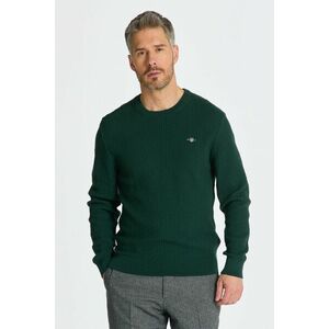 PULÓVER GANT COTTON TEXTURE C-NECK TARTAN GREEN kép