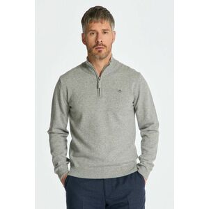 PULÓVER GANT SUPERFINE LAMBSWOOL HALF ZIP GREY MELANGE kép