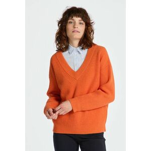 PULÓVER GANT WOOL RIBBED V-NECK PUMPKIN ORANGE kép