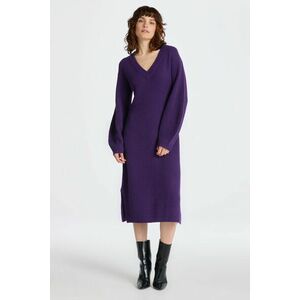 RUHA GANT WOOL RIB V-NECK DRESS PANSY PURPLE kép