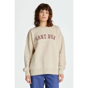 MELEGÍTŐ FELSŐ GANT OVERSIZED GANT USA C-NECK LIGHT BEIGE MELANGE kép