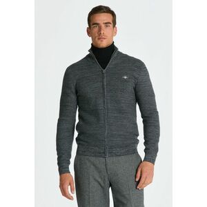 PULÓVER GANT 2TONE LINKS-LINKS FZ DK CHARCOAL MELANGE kép