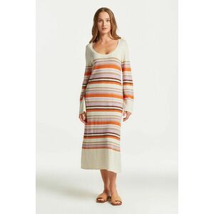 RUHA GANT MULTI STRIPE C-NECK DRESS PUMPKIN ORANGE kép