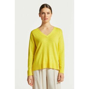 PULÓVER GANT LINEN-BLEND V-NECK CANARY YELLOW kép