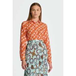 ING GANT REG G PATTERN COT SILK SHIRT PUMPKIN ORANGE kép