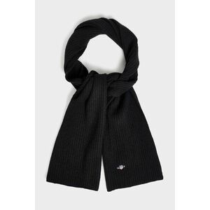 SÁL GANT UNISEX. SHIELD WOOL KNIT SCARF BLACK kép