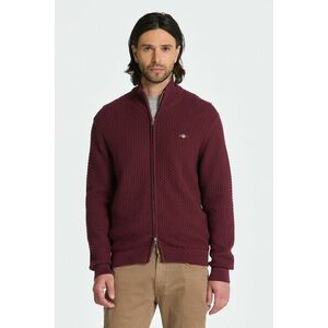 KARDIGÁN GANT COTTON TEXTURE ZIP CARDIGAN RED SHADOW kép