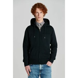 MELEGÍTŐ FELSŐ GANT EMBOSSED FULL ZIP HOODIE BLACK kép