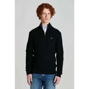 PULÓVER GANT COTTON TEXTURE HALFZIP BLACK kép