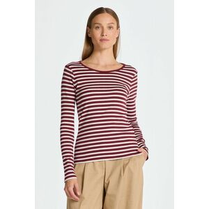 PÓLÓ GANT SLIM STRIPED 1X1 RIBBED LS T-SHIRT PLUMPED RED kép