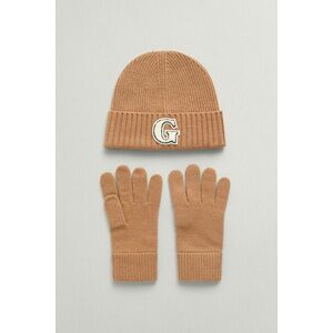 SAPKA ÉS KESZTŰ SZETT GANT G BADGE BEANIE & GLOVES GIFT SET WARM KHAKI kép