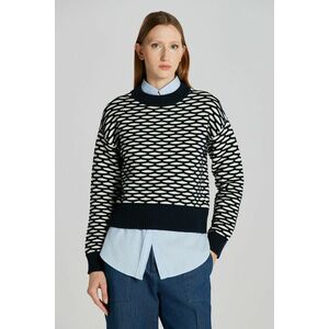 PULÓVER GANT INTARSIA C-NECK EVENING BLUE kép