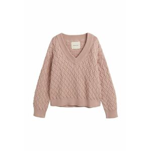 PULÓVER GANT TEXTURED COTTON V-NECK DUSTY ROSE kép