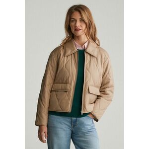 DZSEKI GANT QUILTED COLLARED JACKET DARK KHAKI kép