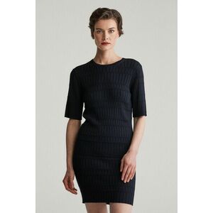 PULÓVER GANT TEXTURED SHORT SLEEVE C-NECK EVENING BLUE kép