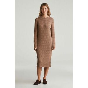 RUHA GANT TEXTURED KNIT DRESS ROASTED WALNUT kép