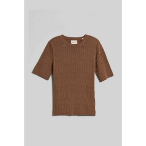 PULÓVER GANT TEXTURED SHORT SLEEVE C-NECK ROASTED WALNUT kép