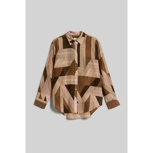 BLÚZ GANT REL LETTERS PRINT COT SILK SHIRT ROASTED WALNUT kép