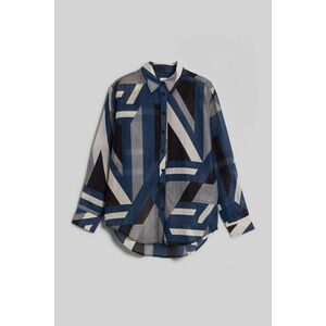 BLÚZ GANT REL LETTERS PRINT COT SILK SHIRT DUSTY BLUE SEA kép