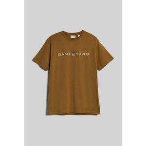 PÓLÓ GANT PRINTED GRAPHIC SS T-SHIRT MUSTARD BEIGE kép