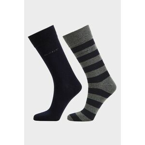 ZOKNI GANT BARSTRIPE AND SOLID SOCKS 2-PACK CHARCOAL MELANGE kép