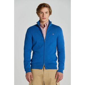 PULÓVER GANT CASUAL COTTON ZIP CARDIGAN RICH BLUE kép