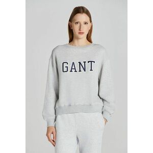 MELEGÍTŐ FELSŐ GANT LOGO C-NECK SWEAT PALE GREY MELANGE kép