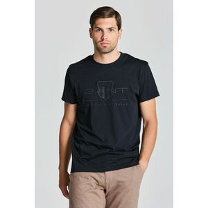 PÓLÓ GANT REG TONAL SHIELD SS T-SHIRT BLACK kép